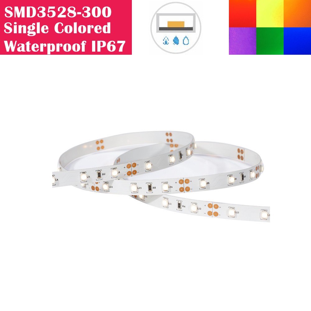 5 Meters SMD3528/SMD2835 (0.1W) Waterproof IP67 300LEDs Flexible LED Strip Lights
